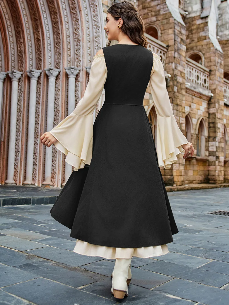 Renaissance Costume U-Neck High-Lo Overdress - Image 27