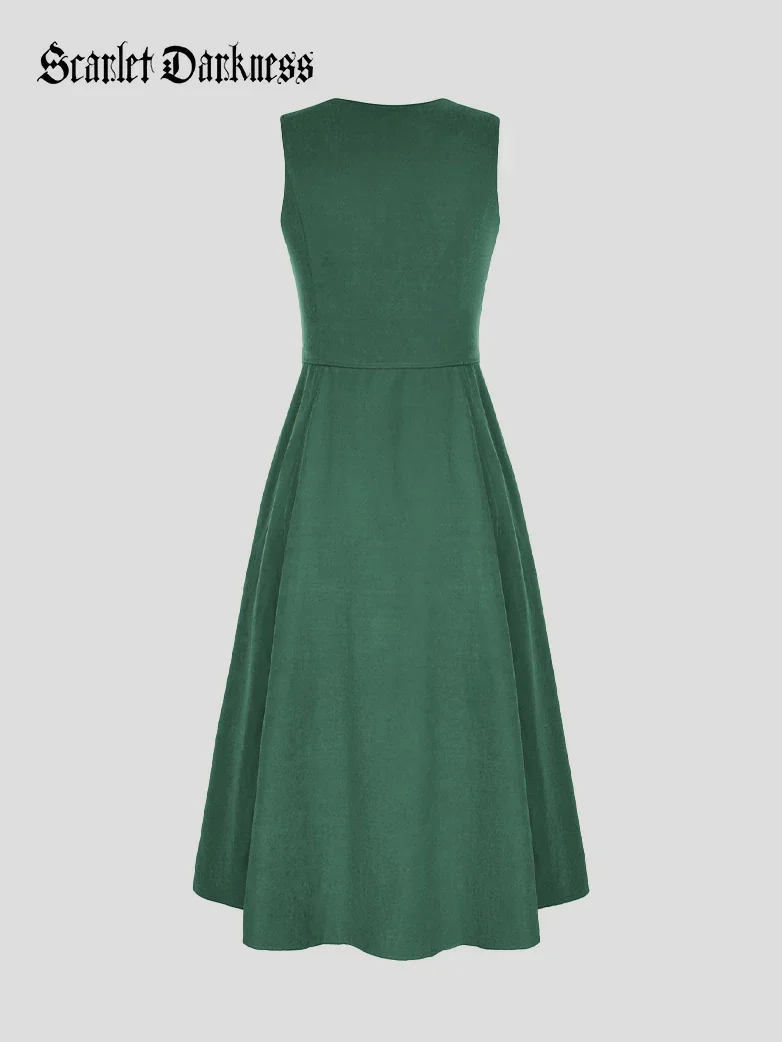 Renaissance Costume U-Neck High-Lo Overdress - Image 54