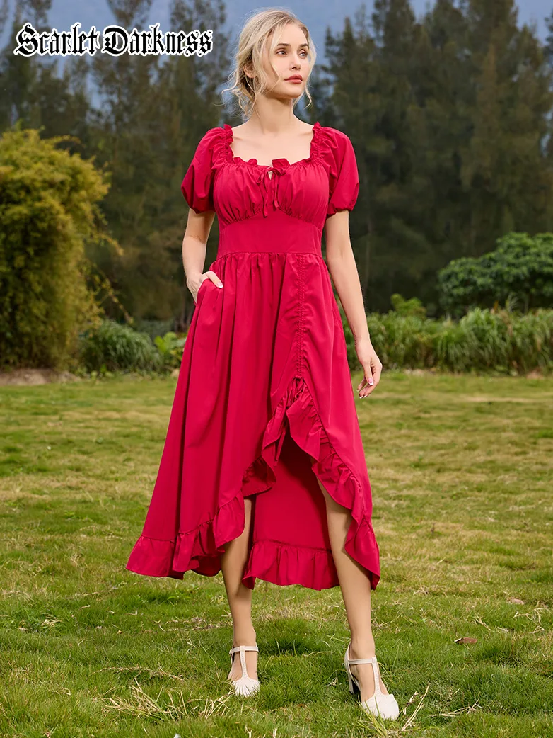 Victorian Fairy Dress with Drawstring and Pockets - Image 9