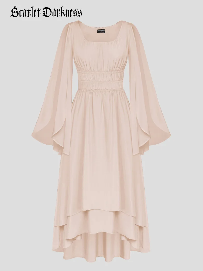 Renaissance Fairy Dress Elf Wing Sleeves Maxi Dress - Image 14