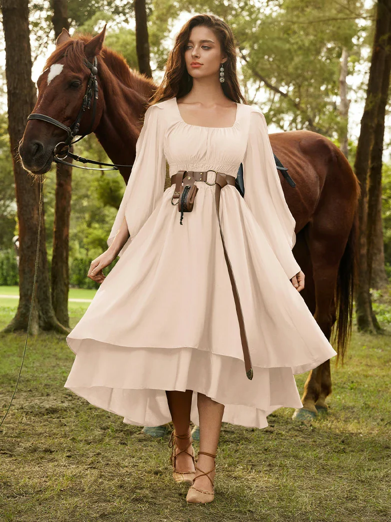 Renaissance Fairy Dress Elf Wing Sleeves Maxi Dress - Image 15
