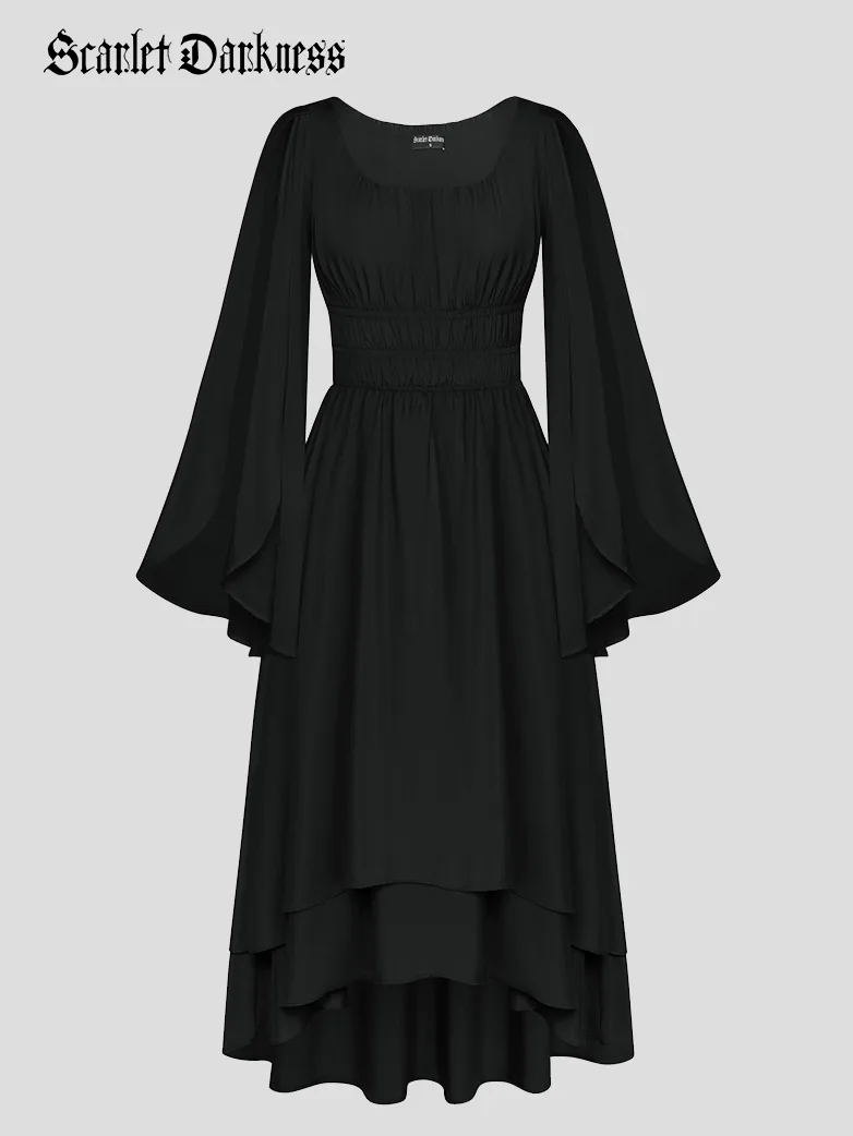 Renaissance Fairy Dress Elf Wing Sleeves Maxi Dress - Image 18