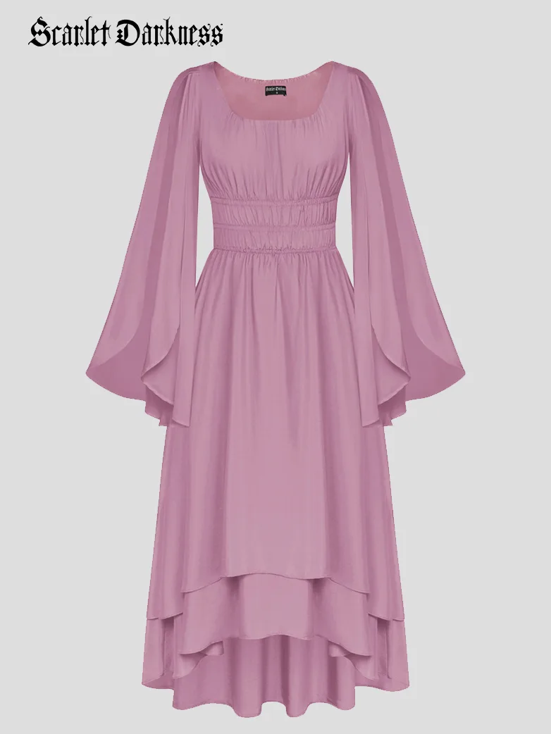 Renaissance Fairy Dress Elf Wing Sleeves Maxi Dress - Image 22