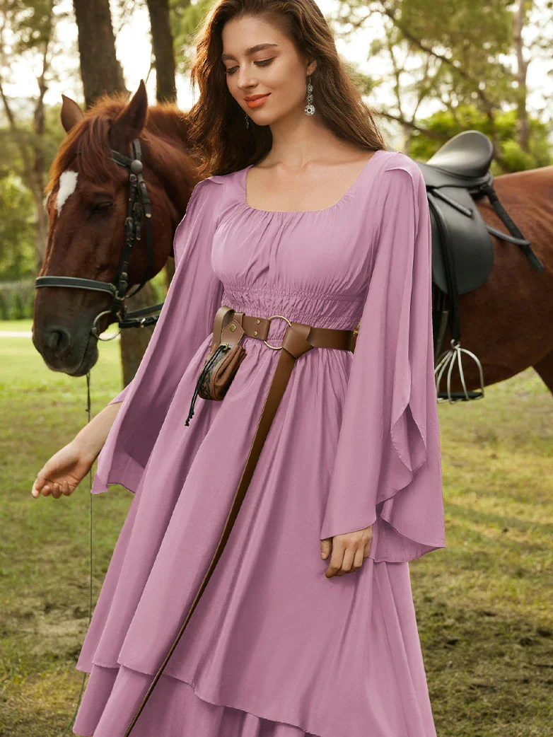 Renaissance Fairy Dress Elf Wing Sleeves Maxi Dress - Image 23