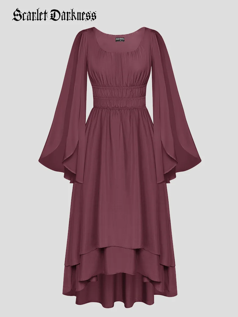 Renaissance Fairy Dress Elf Wing Sleeves Maxi Dress - Image 24