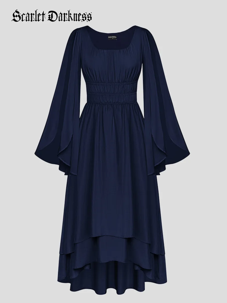 Renaissance Fairy Dress Elf Wing Sleeves Maxi Dress - Image 28