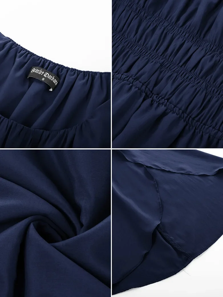 Renaissance Fairy Dress Elf Wing Sleeves Maxi Dress - Image 33