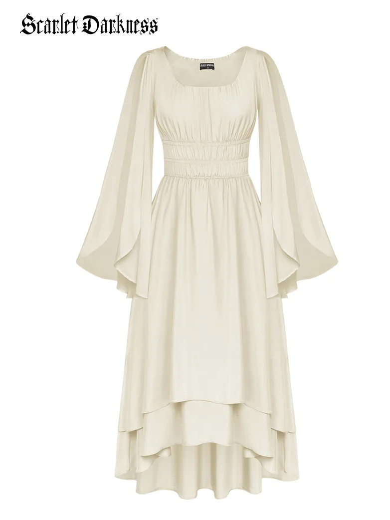 Renaissance Fairy Dress Elf Wing Sleeves Maxi Dress - Image 7