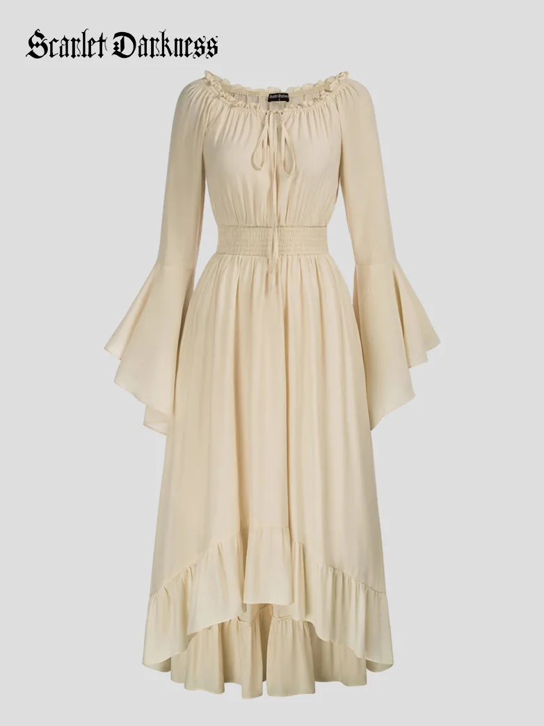 Women Off the Shoulder Renaissance Dress with Pockets - Image 11