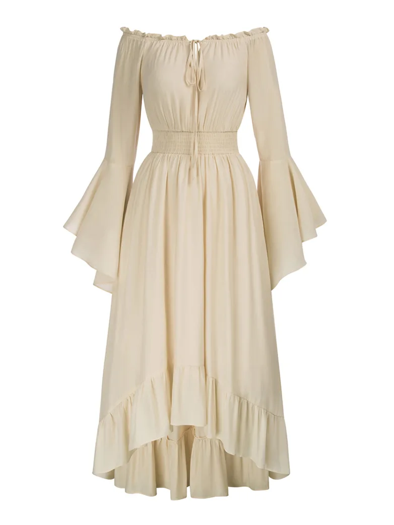 Women Off the Shoulder Renaissance Dress with Pockets - Image 12