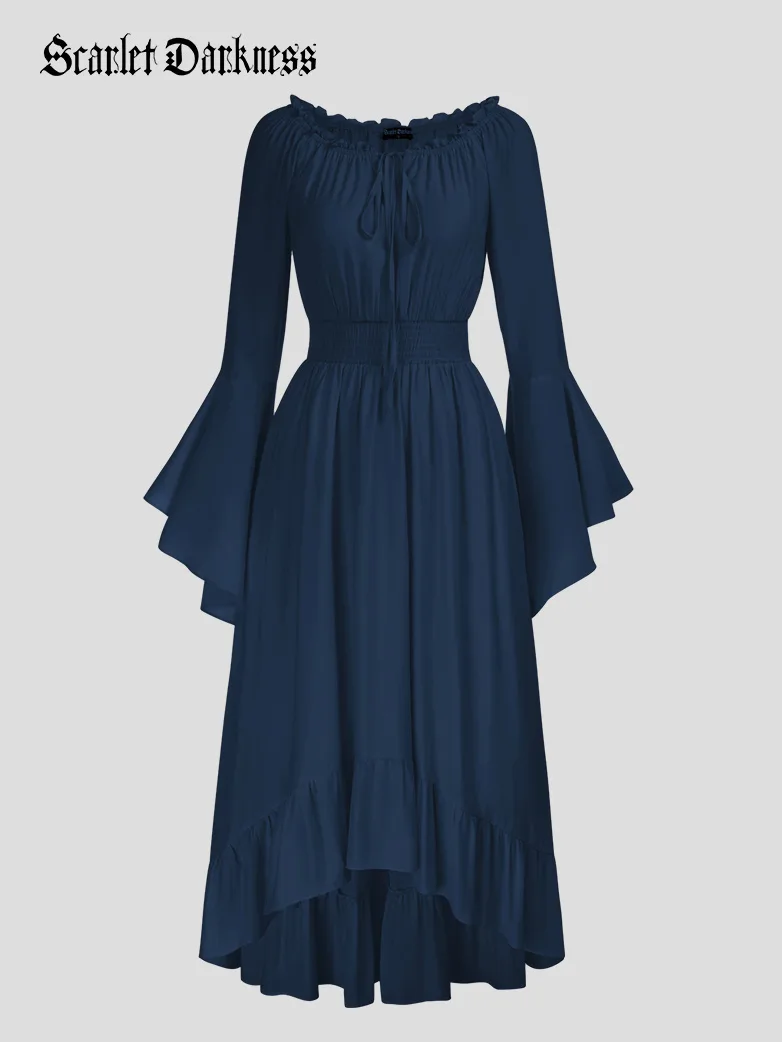 Women Off the Shoulder Renaissance Dress with Pockets - Image 17