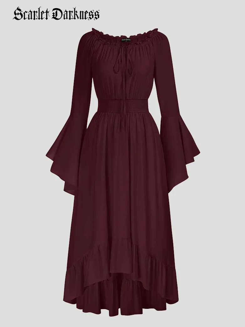 Women Off the Shoulder Renaissance Dress with Pockets - Image 27