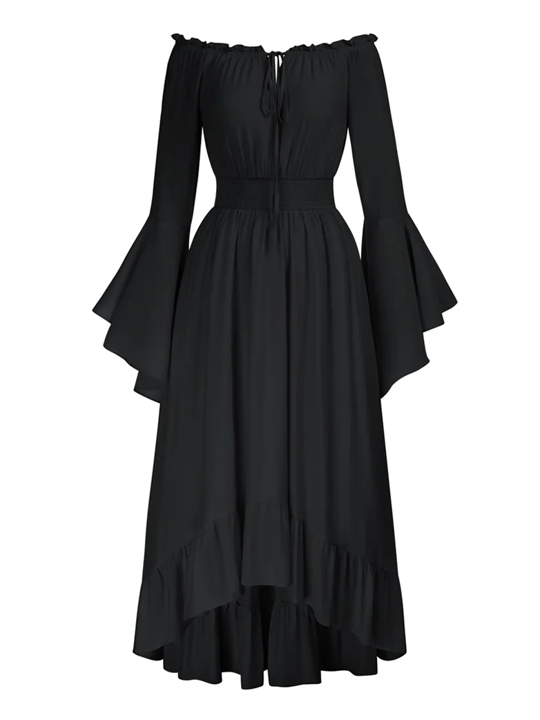 Women Off the Shoulder Renaissance Dress with Pockets - Image 5