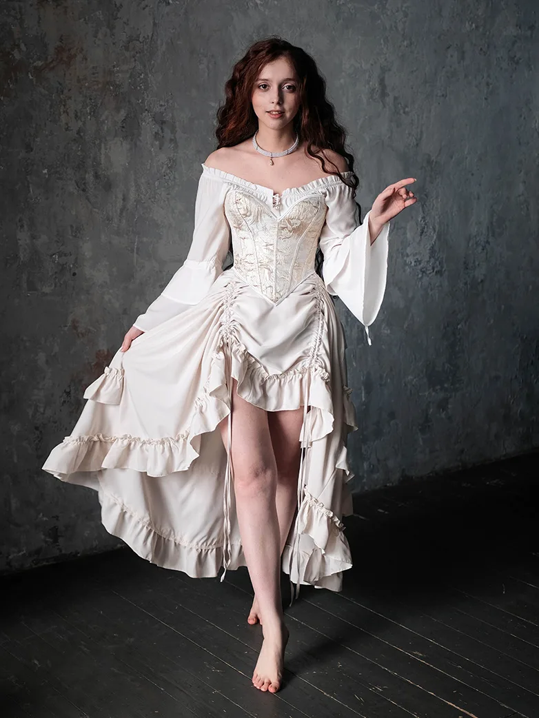 Length Adjustable Elastic Waist Ruffle Cake Maxi Skirt - Image 9