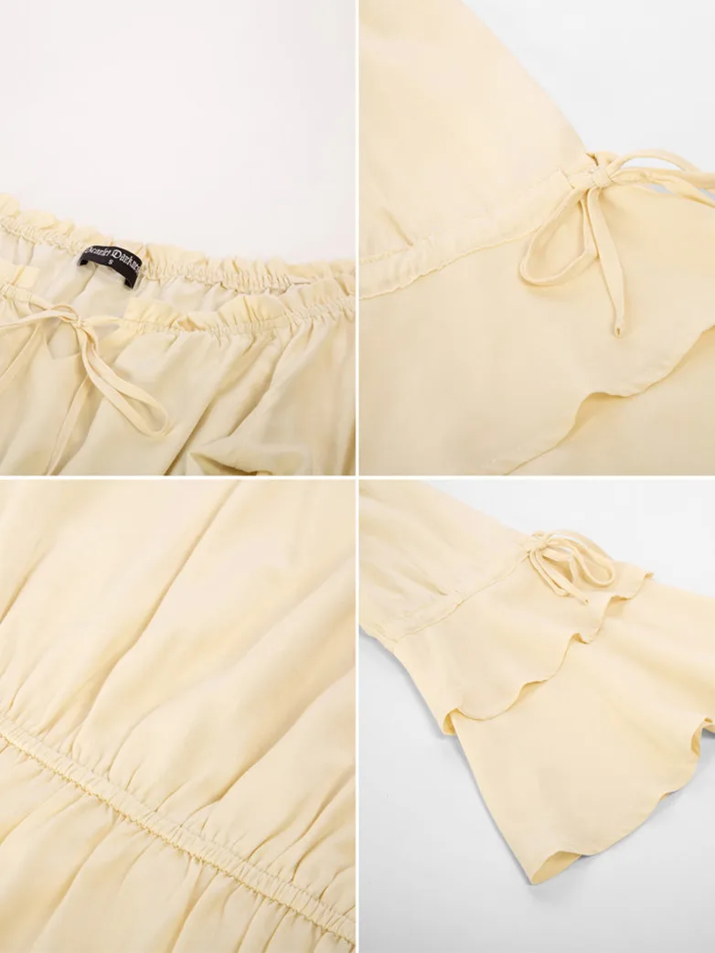 Renaissance Off Shoulder Tops Waist-fitting Shirts - Image 5