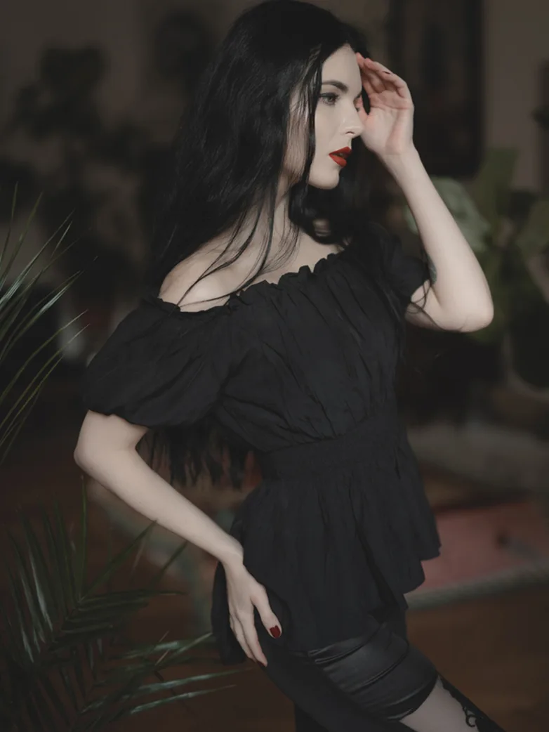 Renaissance Pirate Pleated Shirt Medieval Tops - Image 12