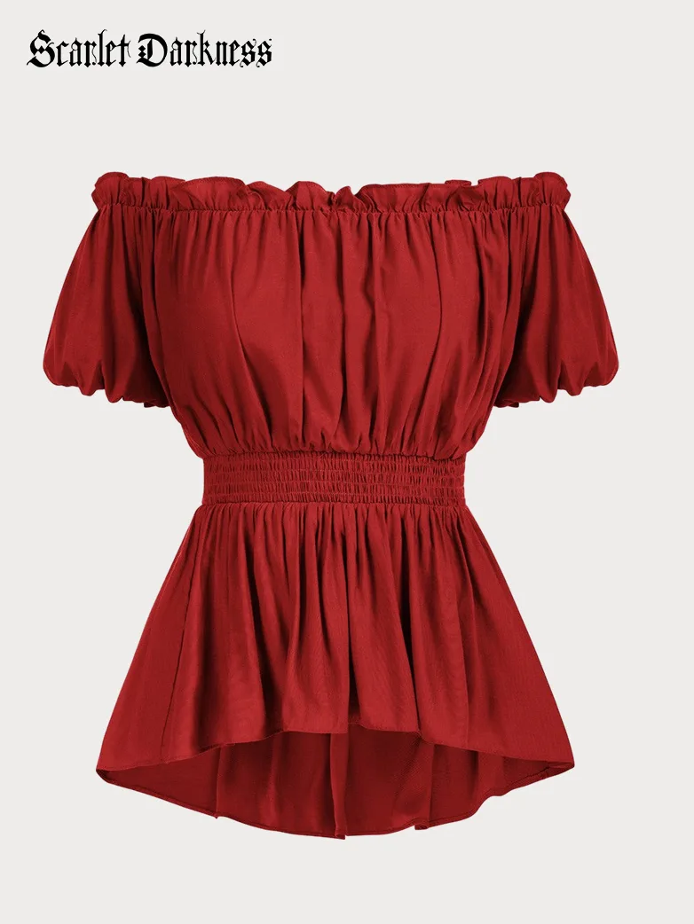 Renaissance Pirate Pleated Shirt Medieval Tops - Image 14