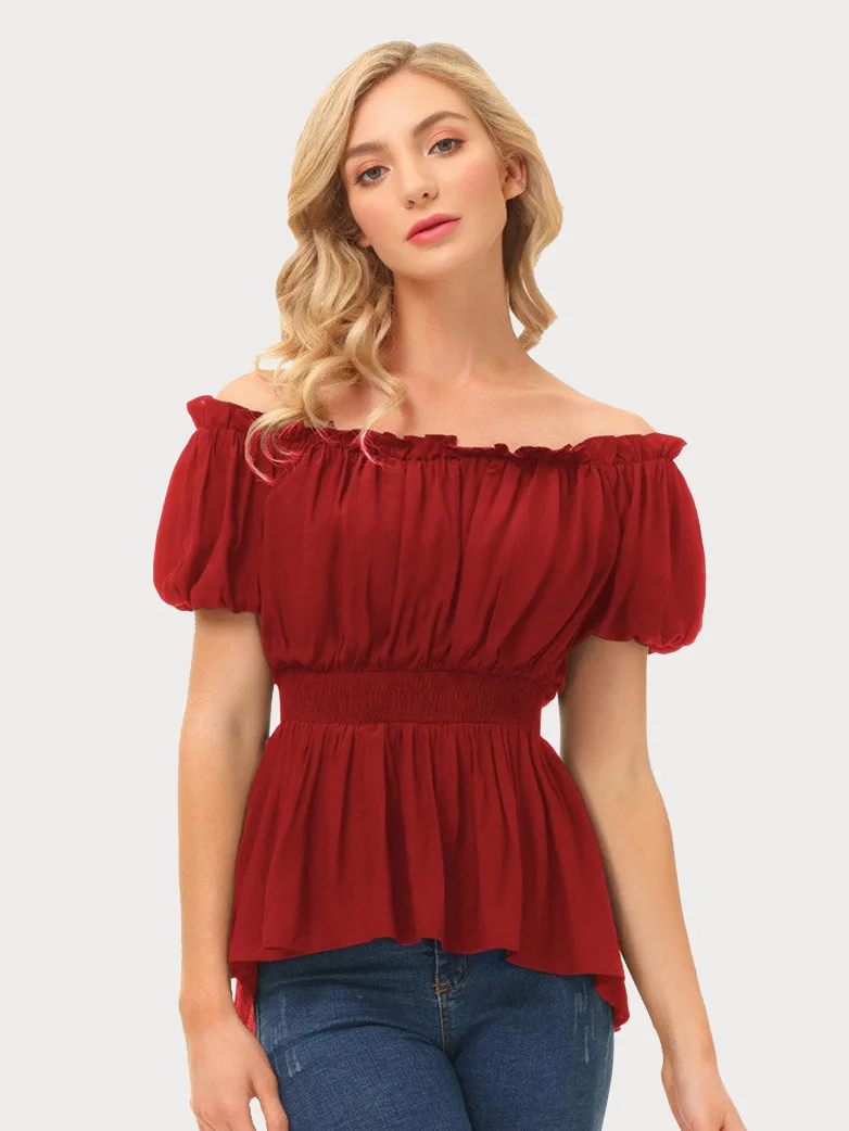Renaissance Pirate Pleated Shirt Medieval Tops - Image 15