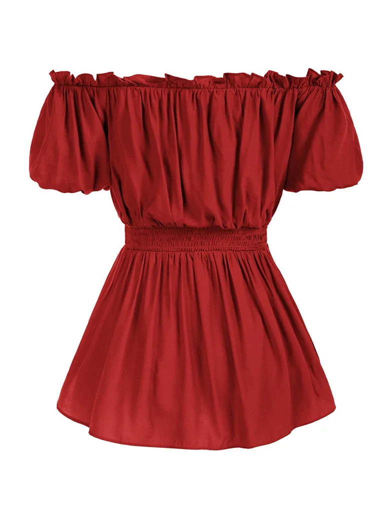 Renaissance Pirate Pleated Shirt Medieval Tops - Image 16