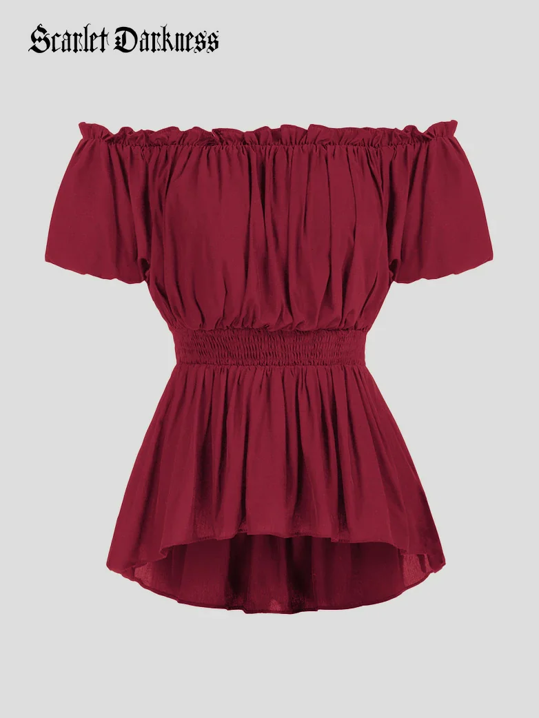 Renaissance Pirate Pleated Shirt Medieval Tops - Image 20