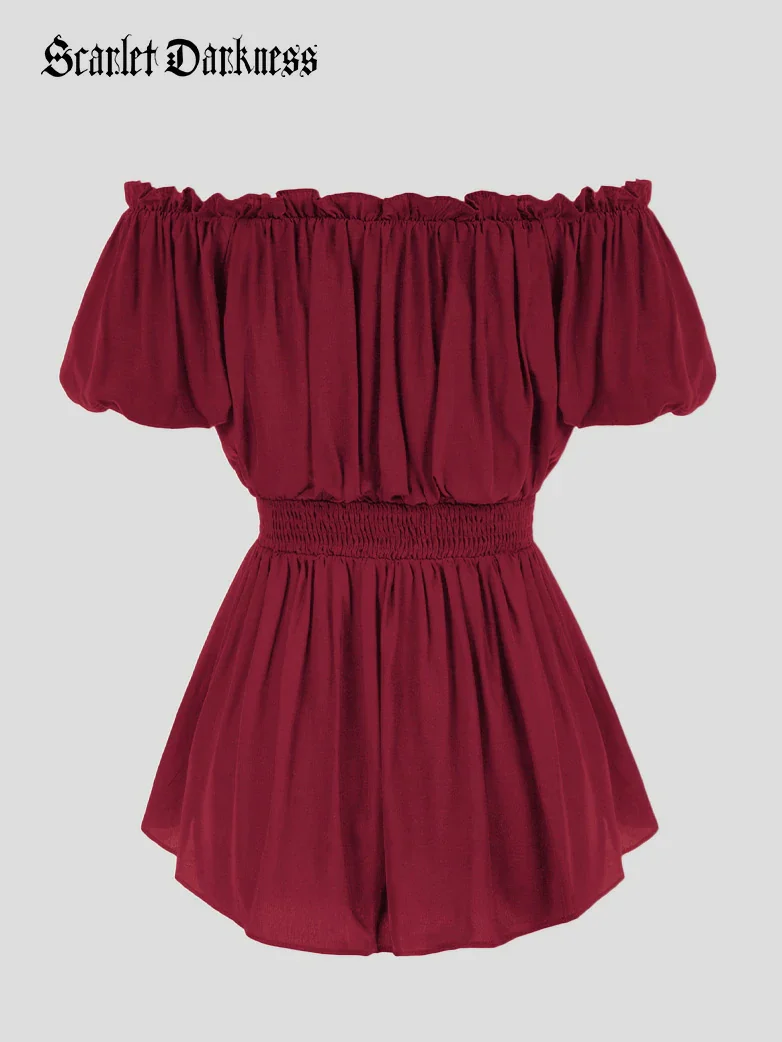 Renaissance Pirate Pleated Shirt Medieval Tops - Image 21