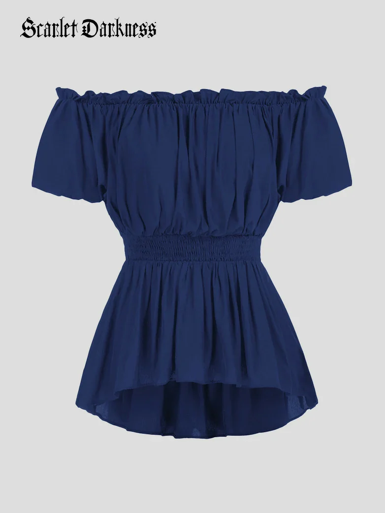 Renaissance Pirate Pleated Shirt Medieval Tops - Image 25