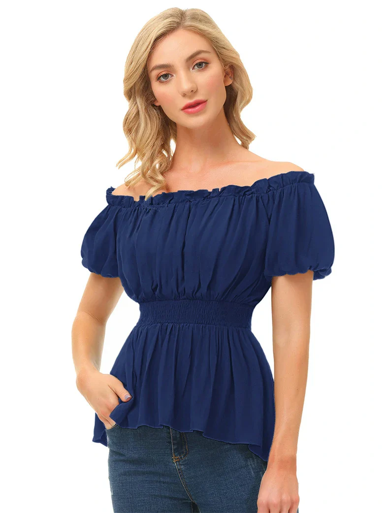 Renaissance Pirate Pleated Shirt Medieval Tops - Image 26