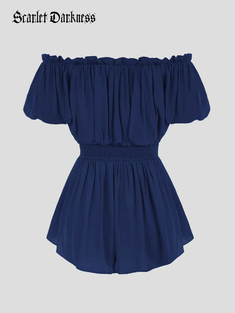 Renaissance Pirate Pleated Shirt Medieval Tops - Image 27