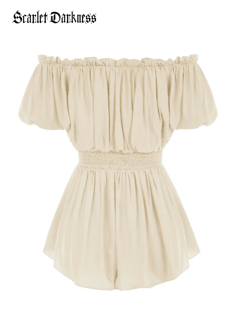 Renaissance Pirate Pleated Shirt Medieval Tops - Image 34