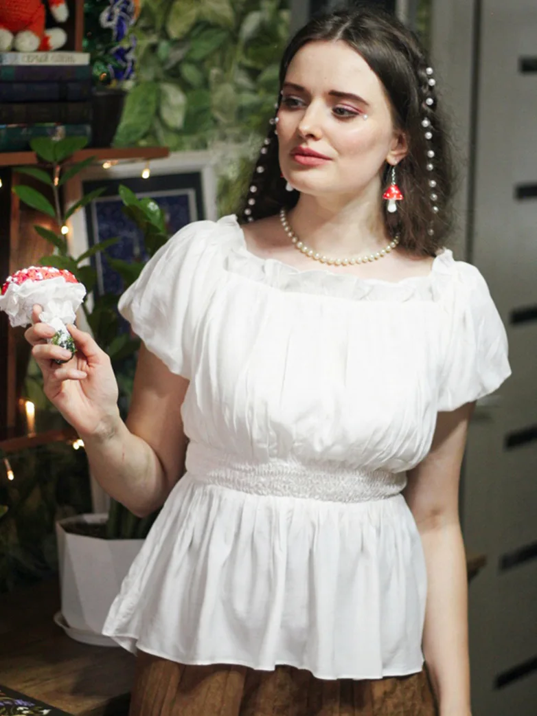 Renaissance Pirate Pleated Shirt Medieval Tops - Image 4