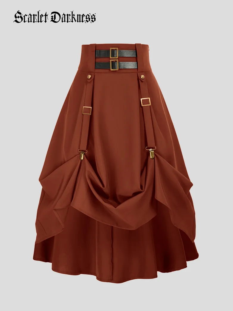 Steampunk Skirt Length Adjustable Skirt With Pocket - Image 19
