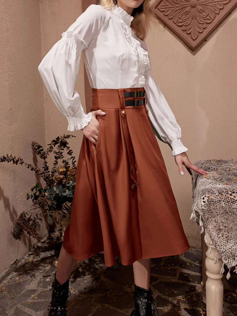 Steampunk Skirt Length Adjustable Skirt With Pocket - Image 20