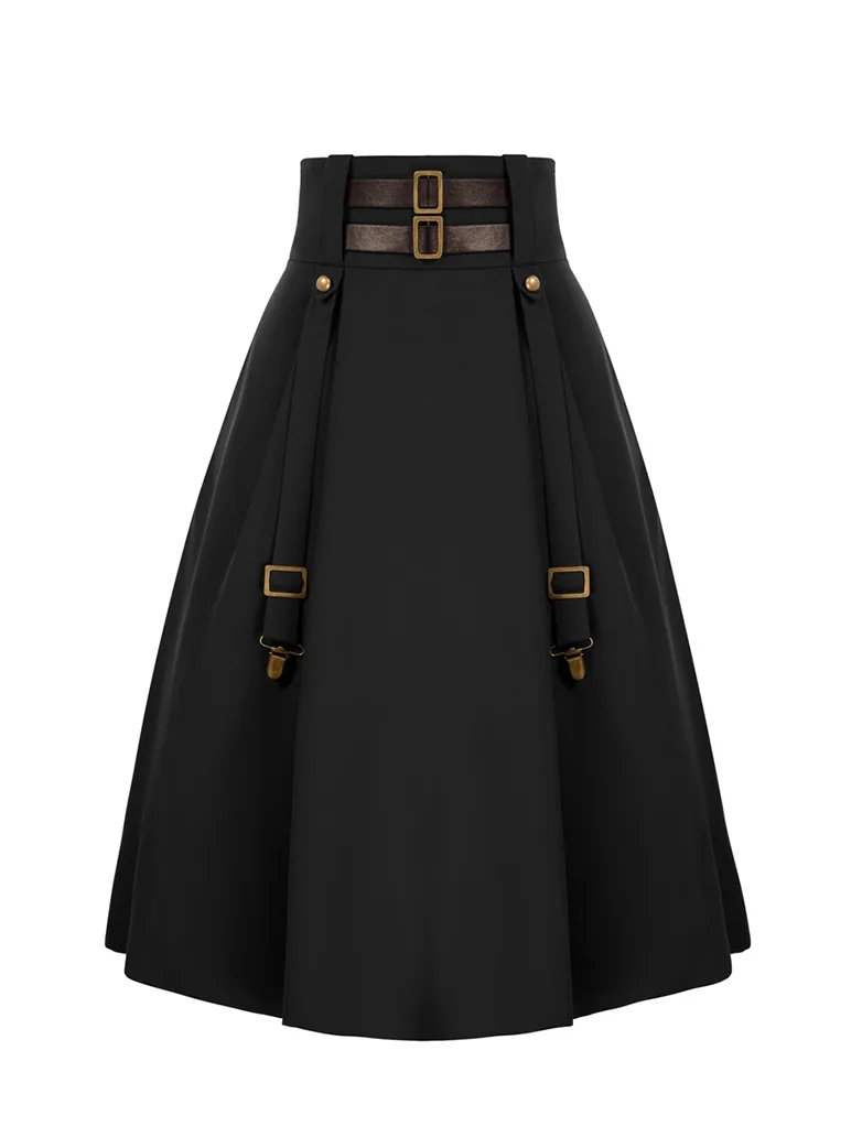 Steampunk Skirt Length Adjustable Skirt With Pocket - Image 3
