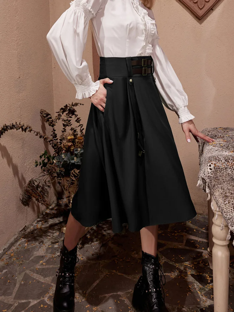Steampunk Skirt Length Adjustable Skirt With Pocket - Image 4