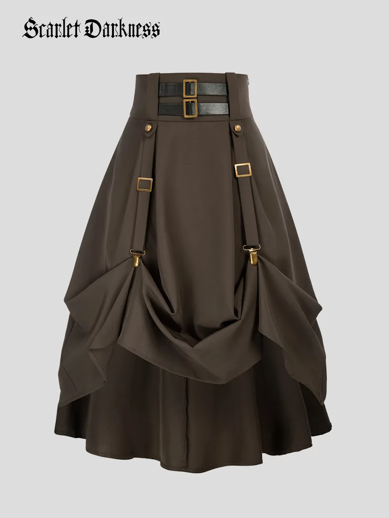 Steampunk Skirt Length Adjustable Skirt With Pocket - Image 6