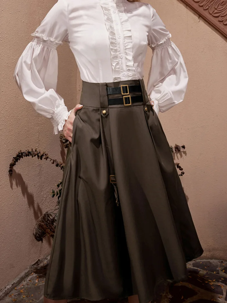 Steampunk Skirt Length Adjustable Skirt With Pocket - Image 7