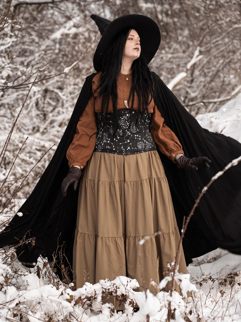 Renaissance Elastic Waist Swing Skirt with Pockets - Image 10