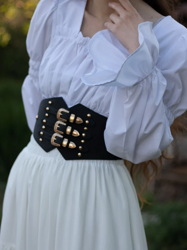 Renaissance Elastic Waist Swing Skirt with Pockets - Image 14