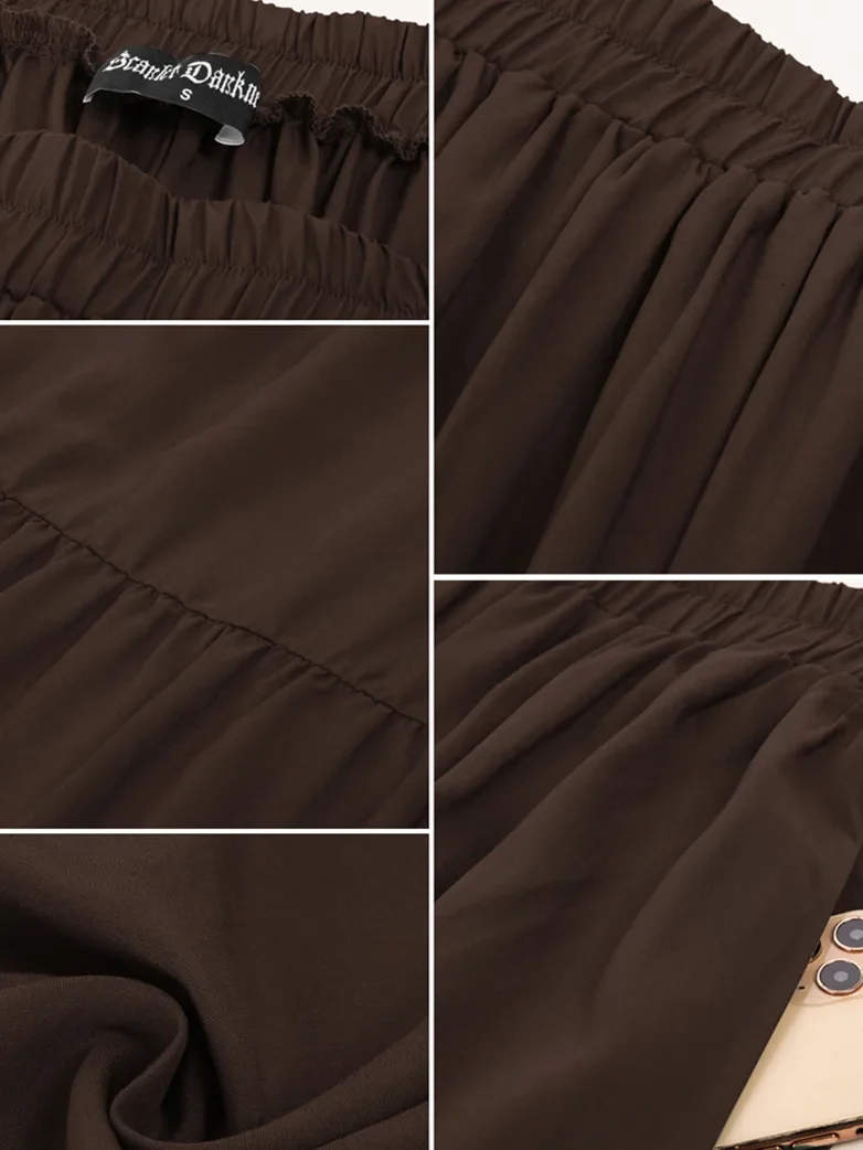 Renaissance Elastic Waist Swing Skirt with Pockets - Image 28