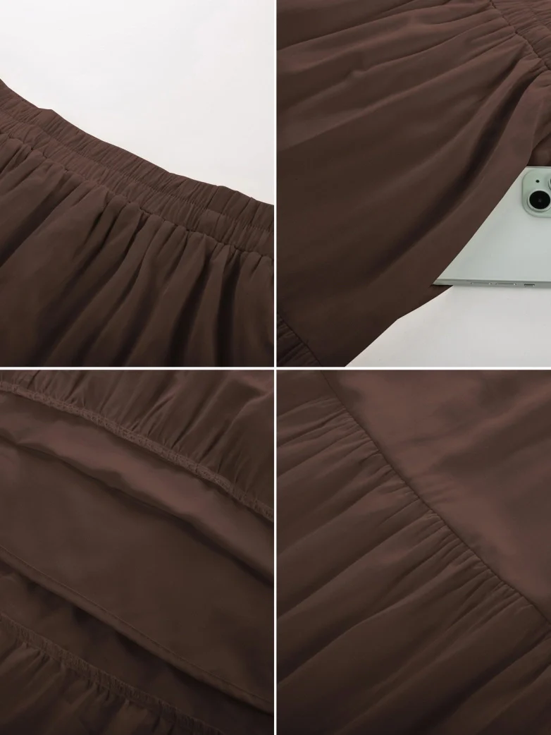 Renaissance Elastic Waist Swing Skirt with Pockets - Image 45