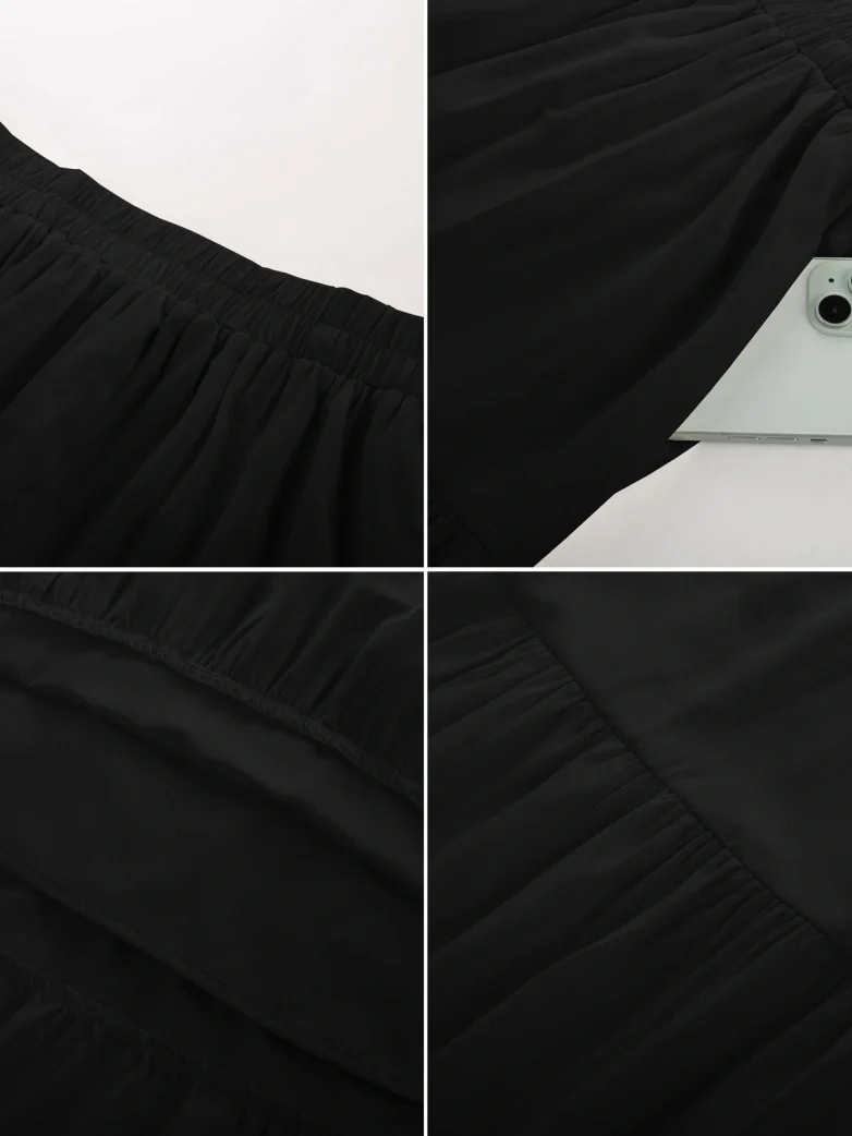 Renaissance Elastic Waist Swing Skirt with Pockets - Image 47