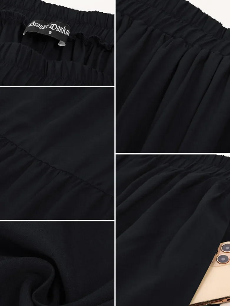 Renaissance Elastic Waist Swing Skirt with Pockets - Image 5