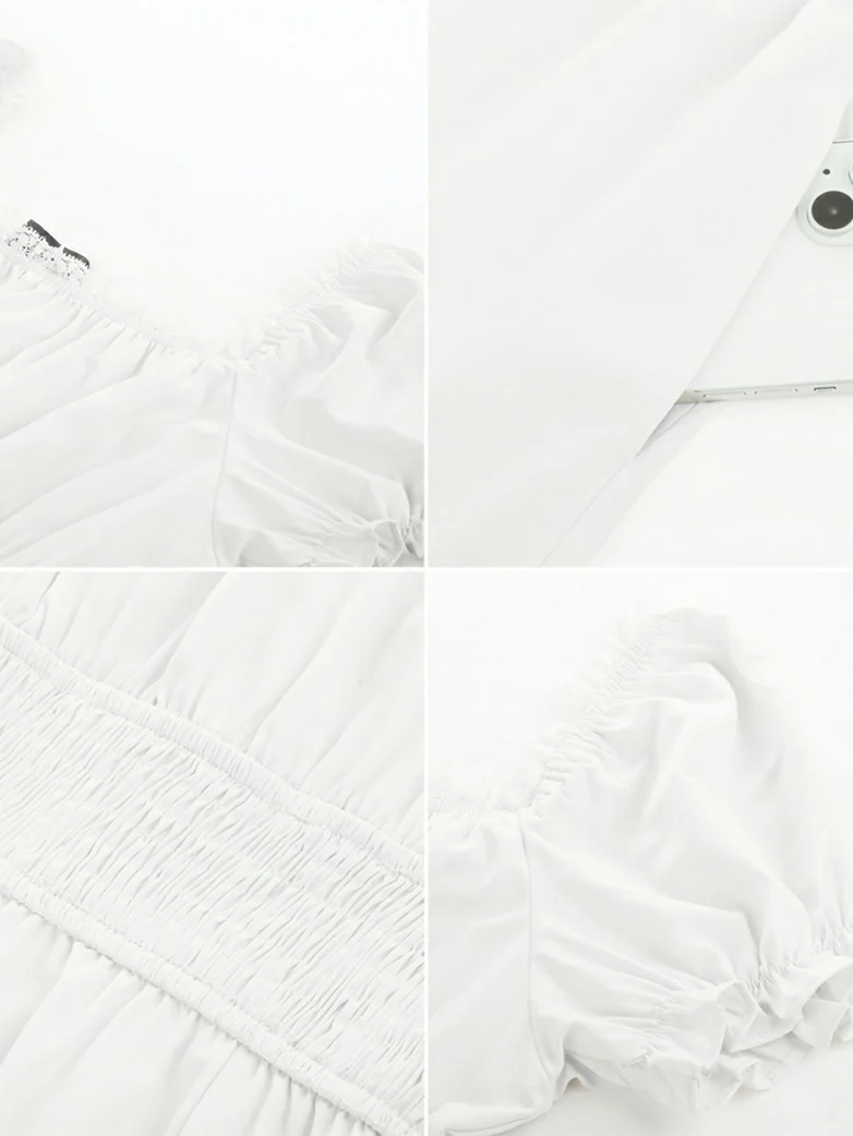 Women Steampunk Elastic Waist Tiered Dress with Pocket - Image 41