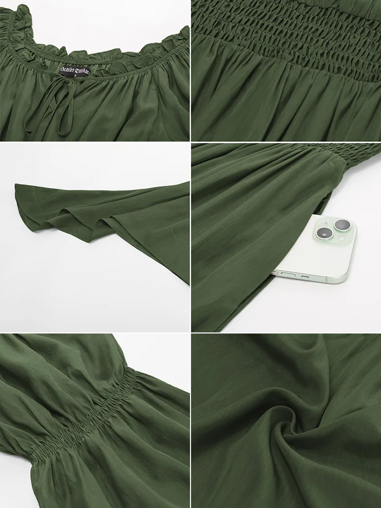 Renfaire Witch Off-Shoulder Tiered Maxi Pockets Dress - Image 15