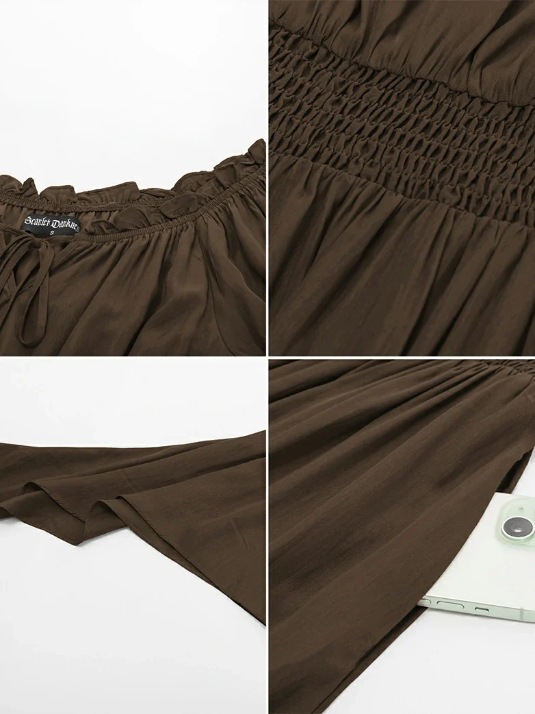 Renfaire Witch Off-Shoulder Tiered Maxi Pockets Dress - Image 43