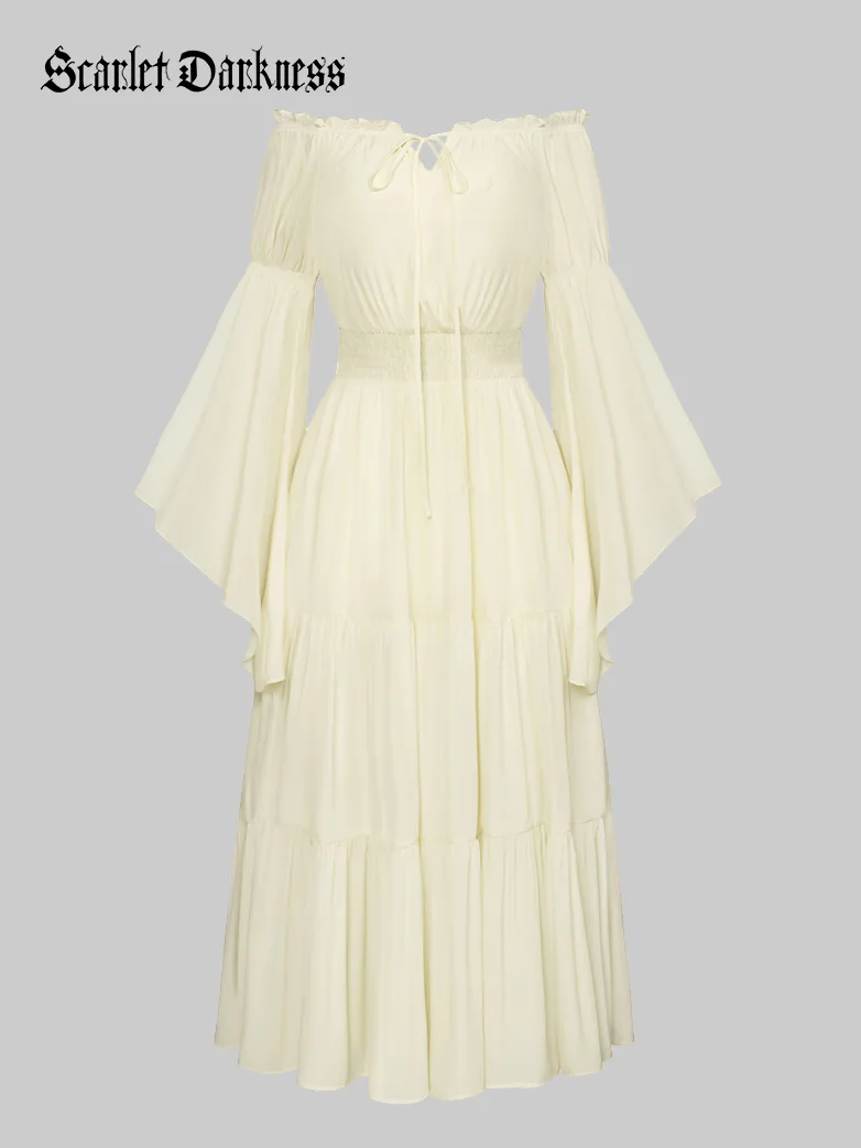 Renfaire Witch Off-Shoulder Tiered Maxi Pockets Dress - Image 6