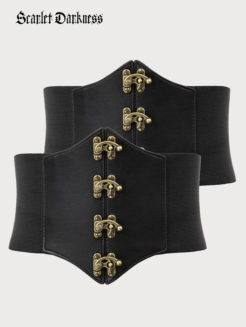 Pirate Retro Buckle Wide Waist Stretch Corset Belts - Image 11