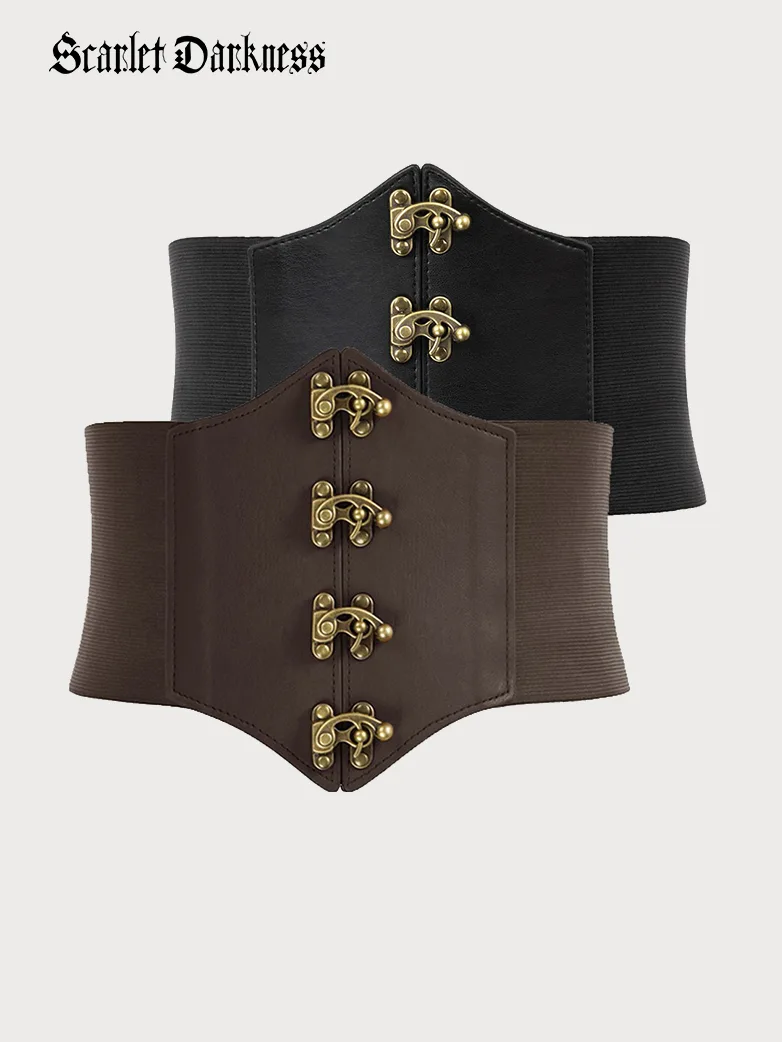 Pirate Retro Buckle Wide Waist Stretch Corset Belts - Image 15