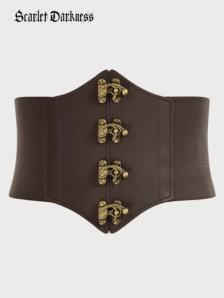 Pirate Retro Buckle Wide Waist Stretch Corset Belts - Image 6