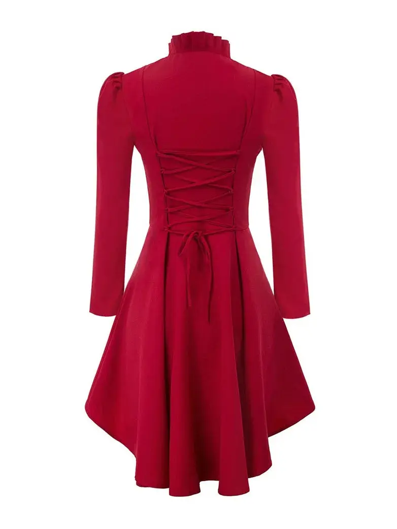 Women Steampunk Long Jacket High Low Cloak - Image 10